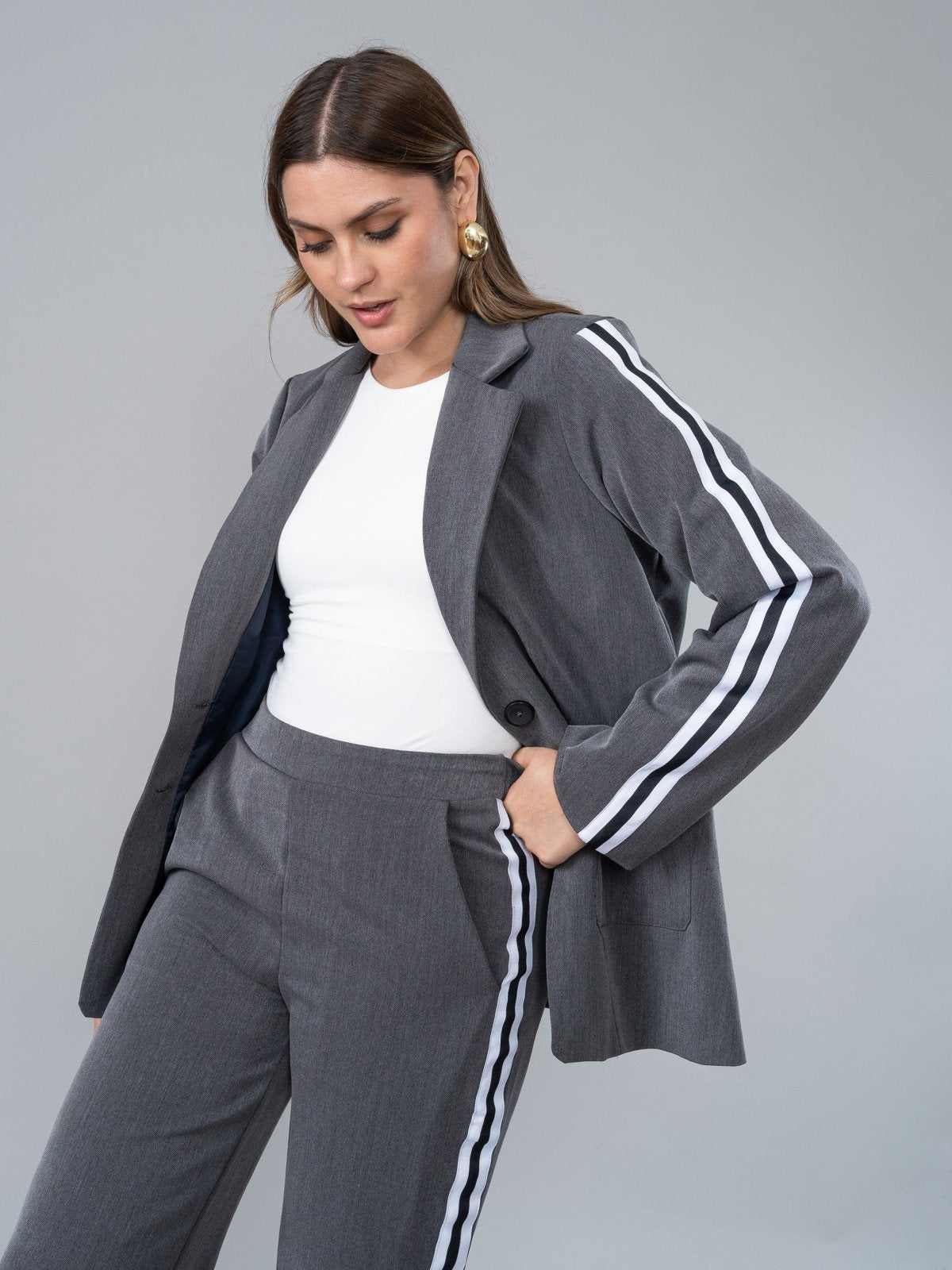 Blazer Sofia Gris Sport - blazer de La Matier