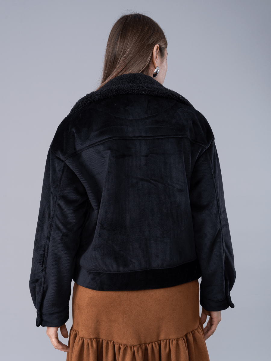 Casaca Corduroy Valentina Negro - CASACA de La Matier