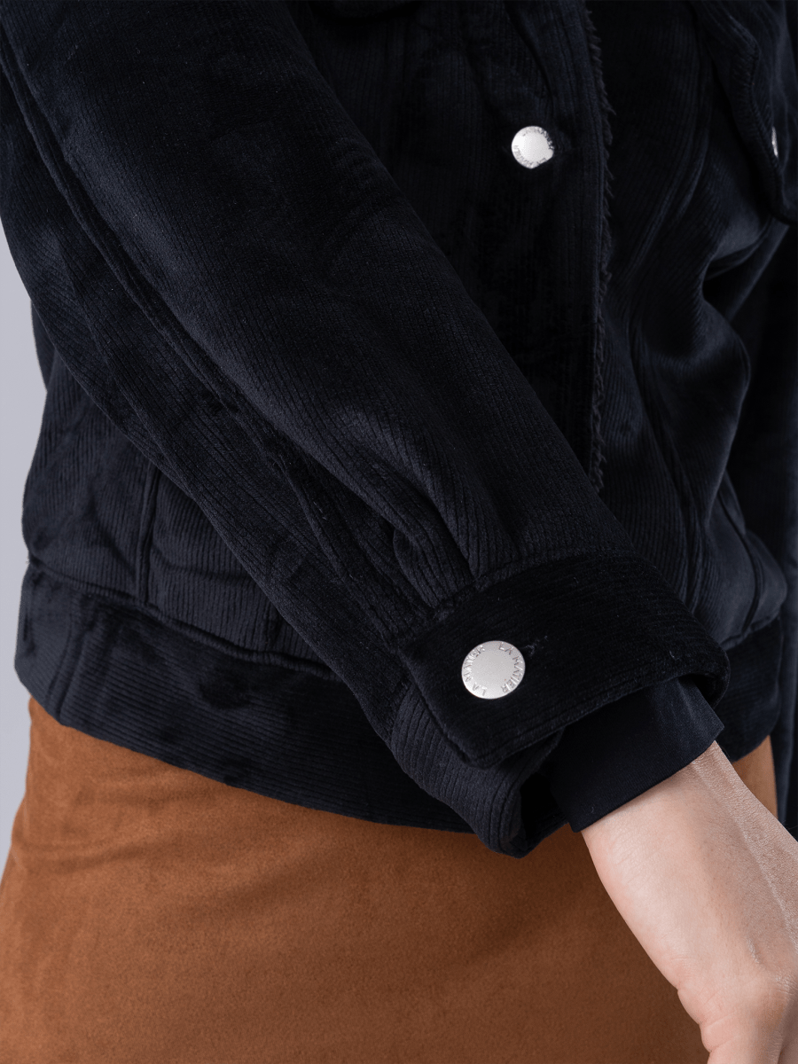 Casaca Corduroy Valentina Negro - CASACA de La Matier