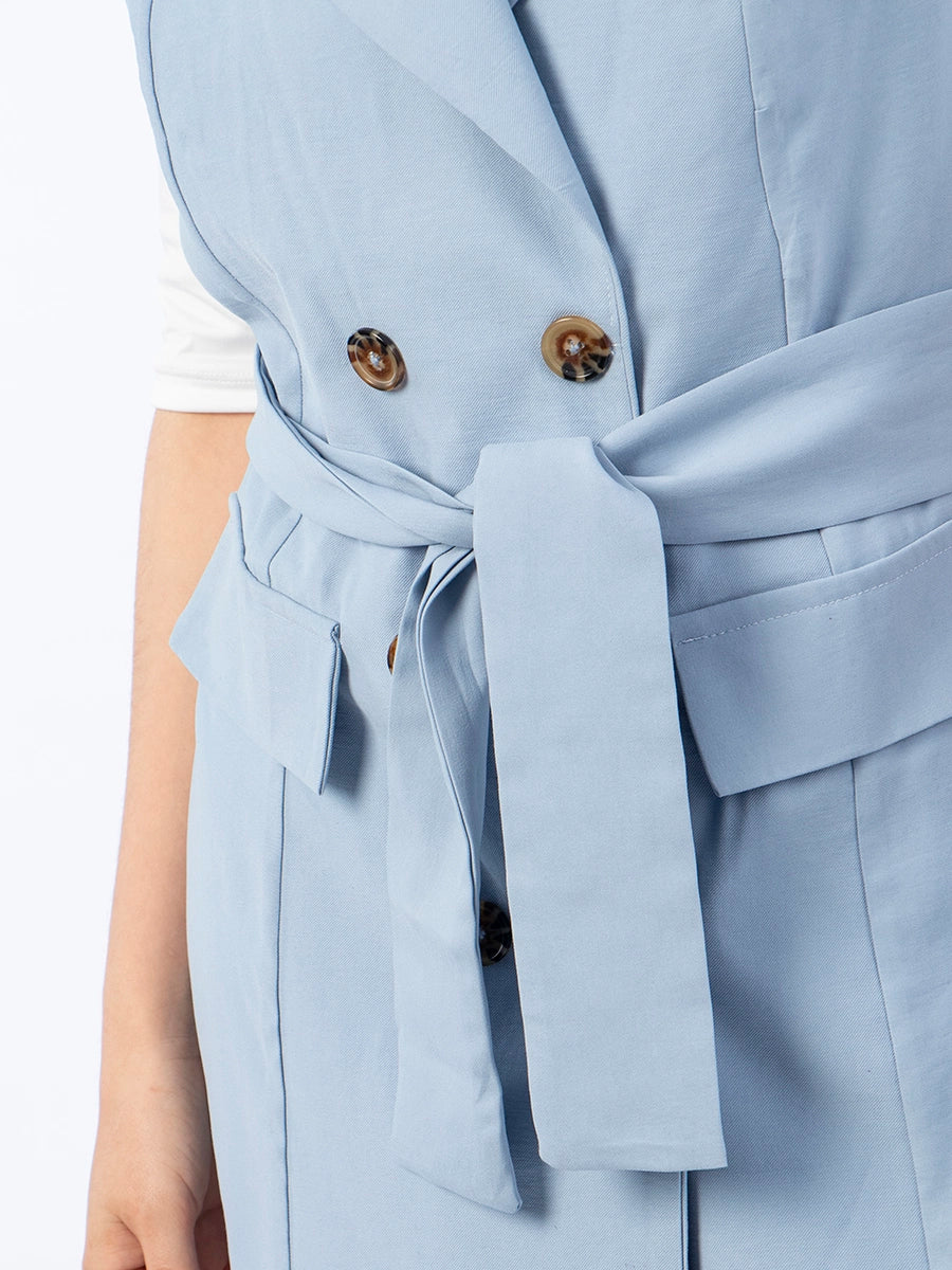 Chaleco Trench Celeste