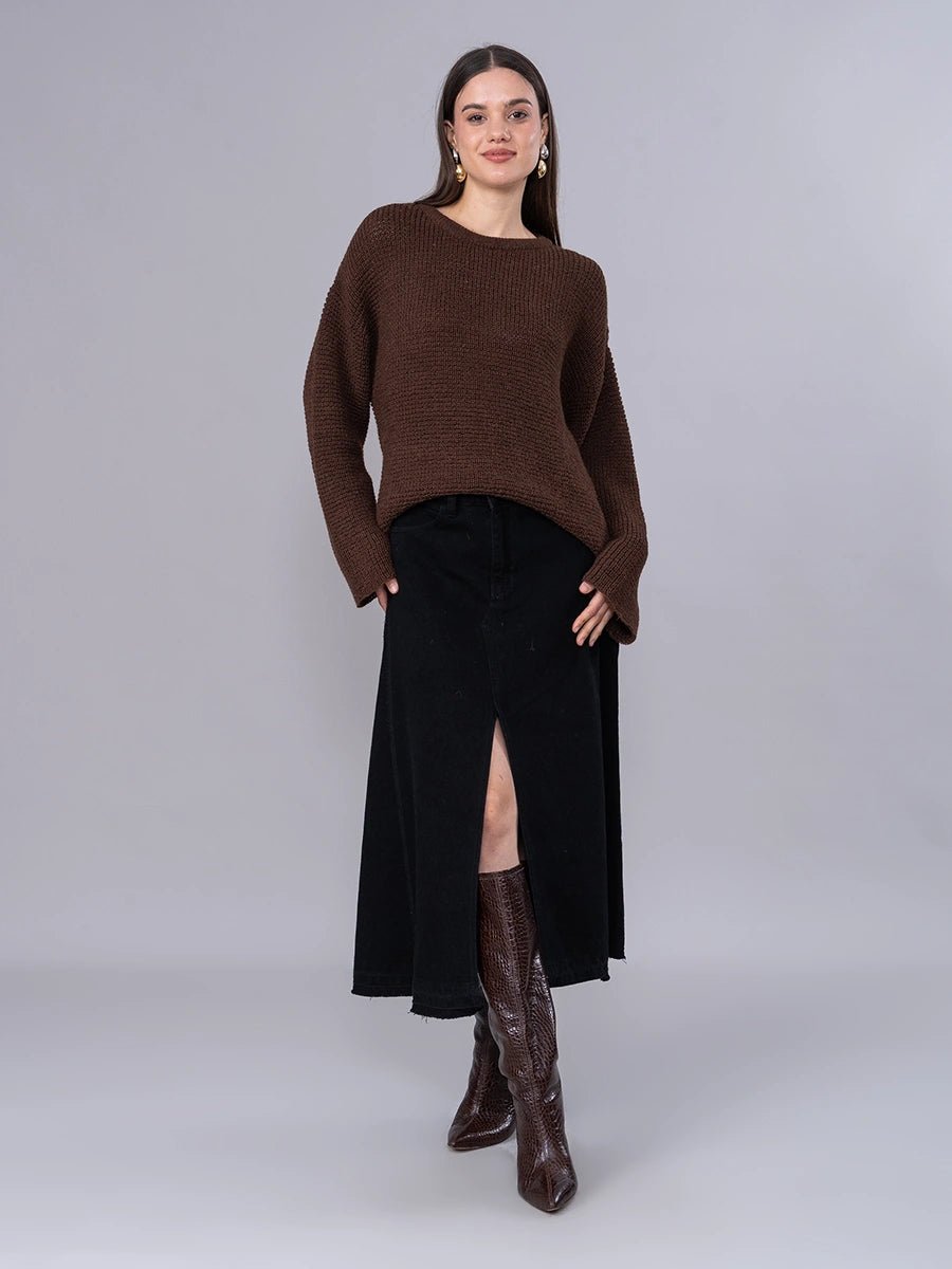 Chompa Tejida de Alpaca Chocolate - Chompa de La Matier