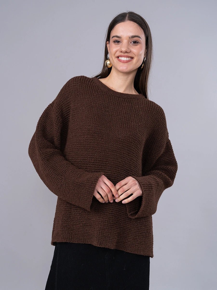 Chompa Tejida de Alpaca Chocolate - Chompa de La Matier