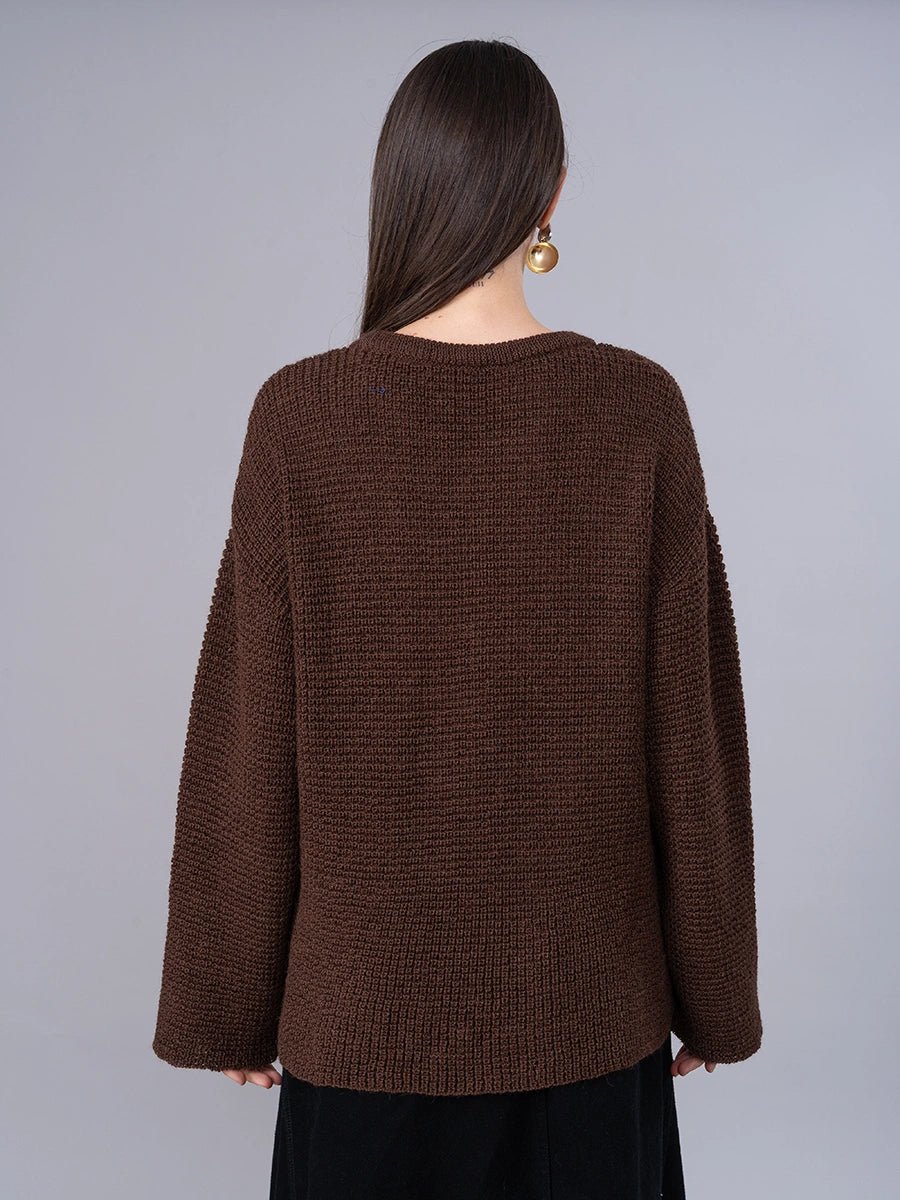 Chompa Tejida de Alpaca Chocolate - Chompa de La Matier