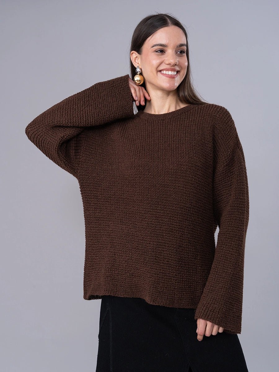 Chompa Tejida de Alpaca Chocolate - Chompa de La Matier