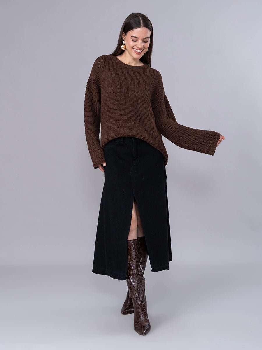 Chompa Tejida de Alpaca Chocolate - Chompa de La Matier