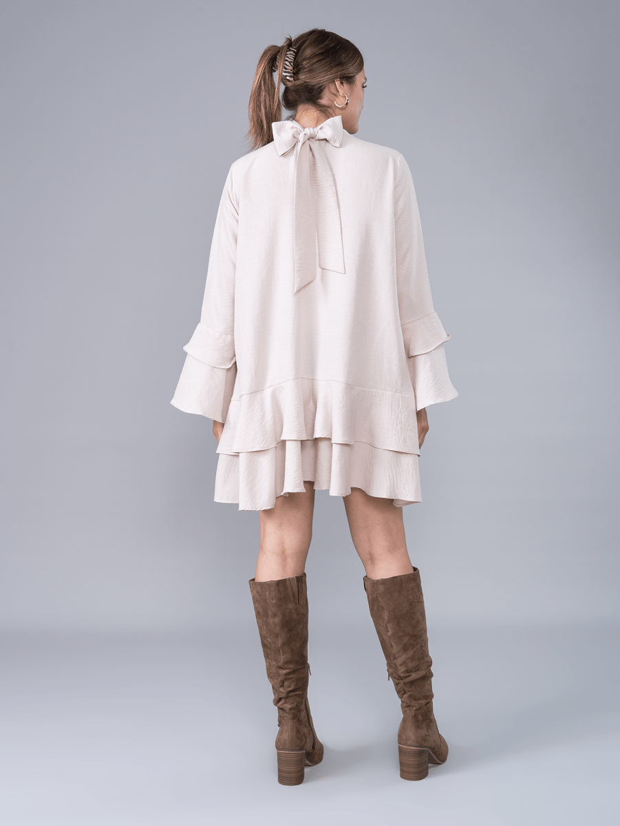 Vestido Corto Emilia Beige - Vestido de La Matier