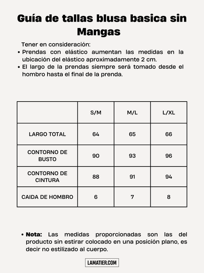 Blusa Básica Perla sin Mangas