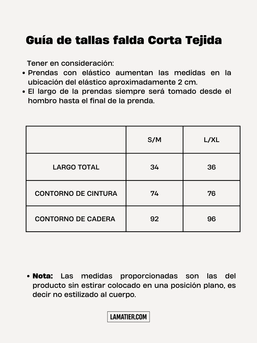 Falda corta Tejida Crema