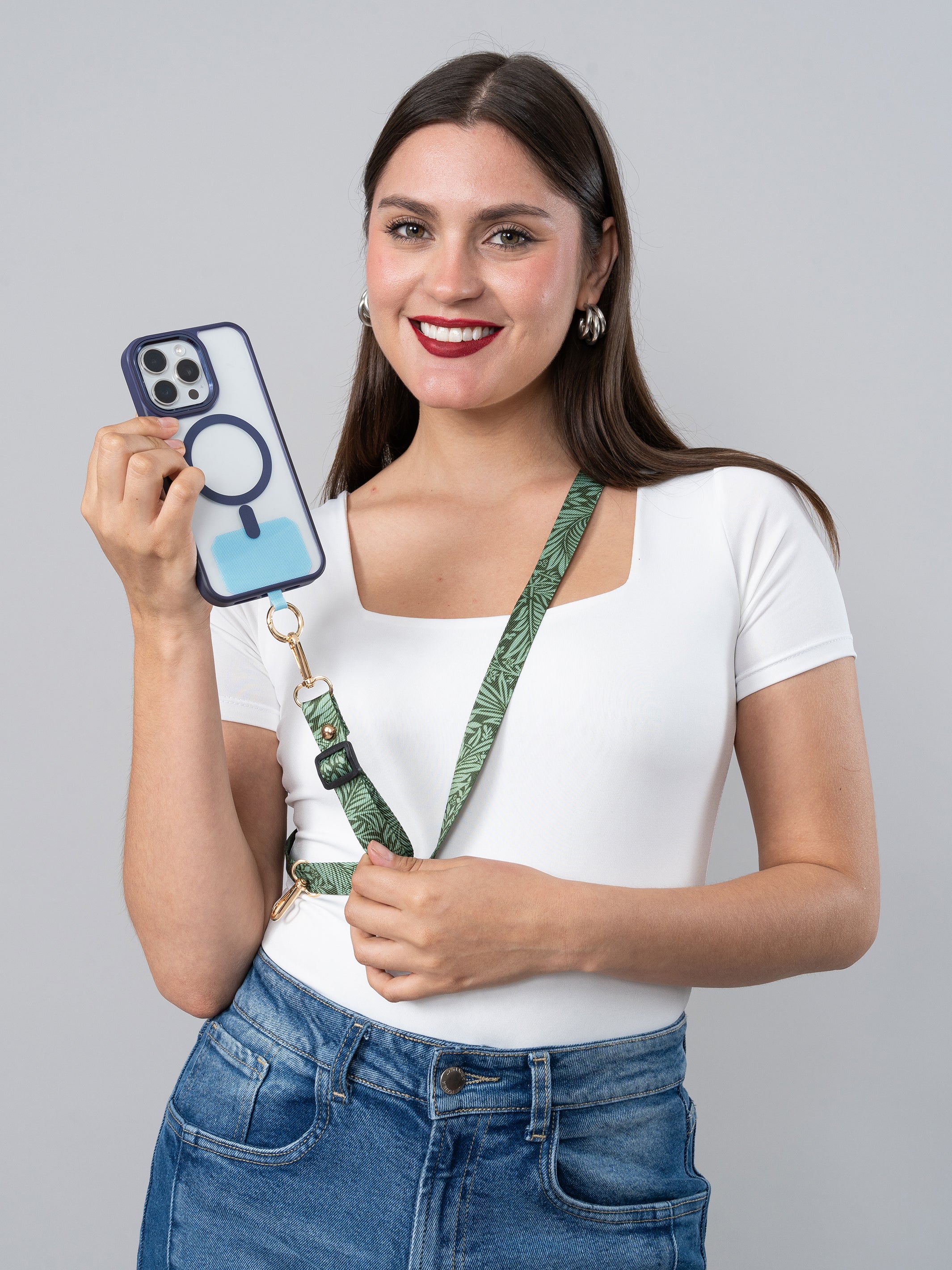 Colgador para celular estampado Hojas