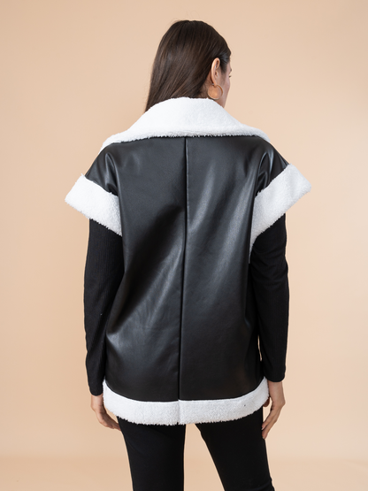 Chaleco Efecto Piel Aurora Negro