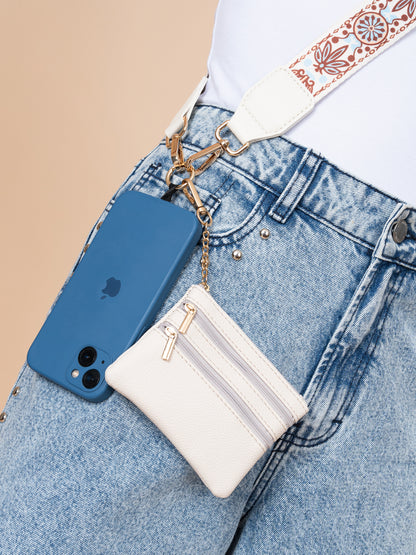 Case de Telefono + Monedero Beige/Azul