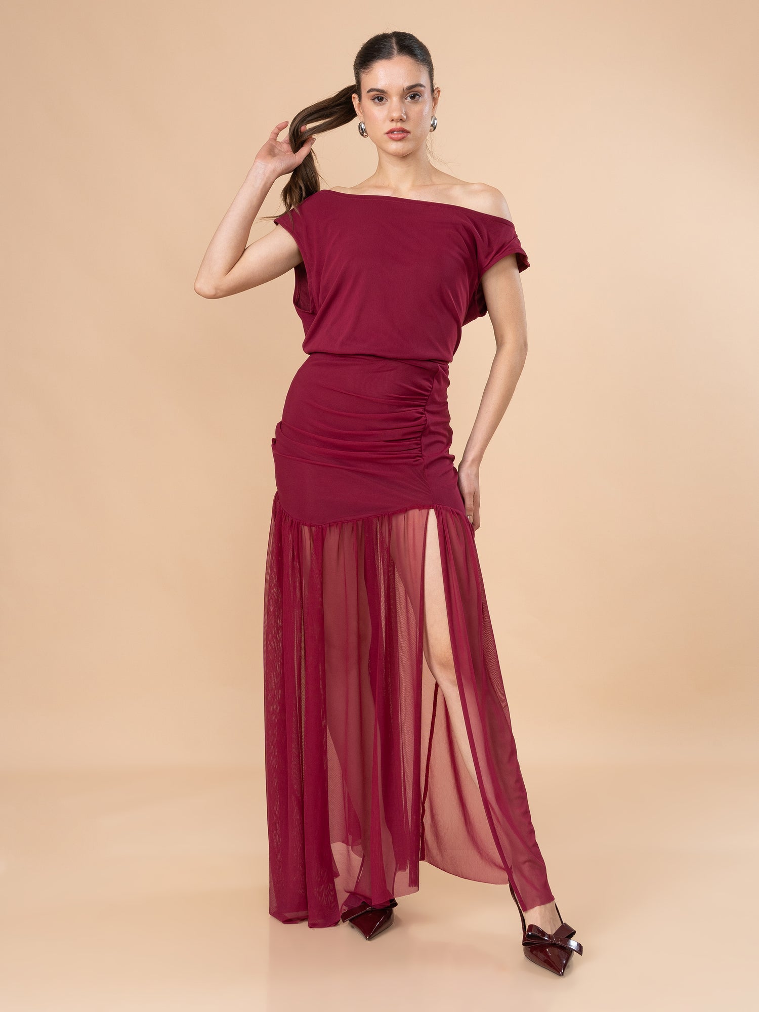 Vestido de Tul Alice Borgoña