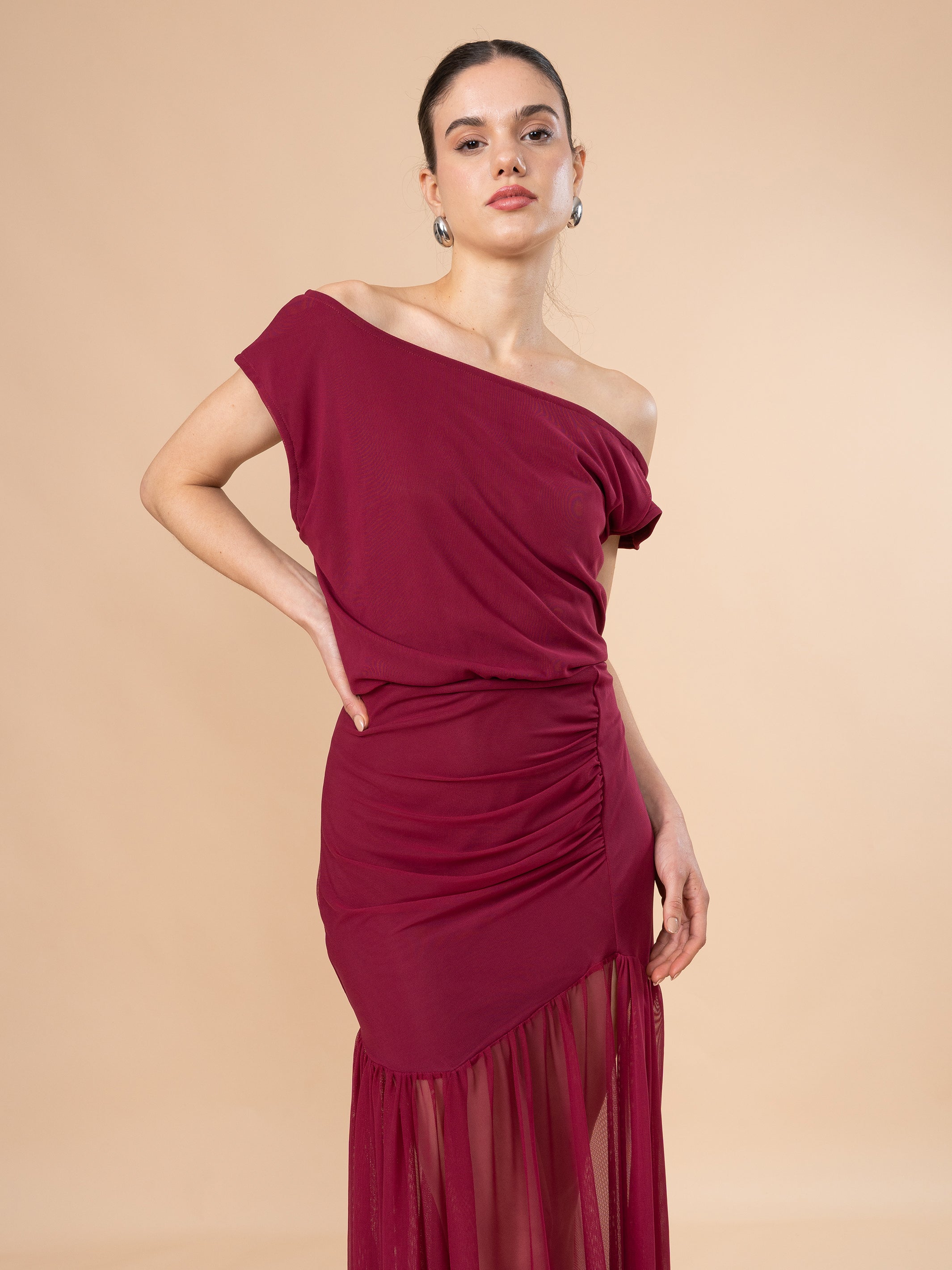 Vestido de Tul Alice Borgoña