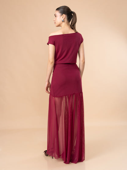 Vestido de Tul Alice Borgoña