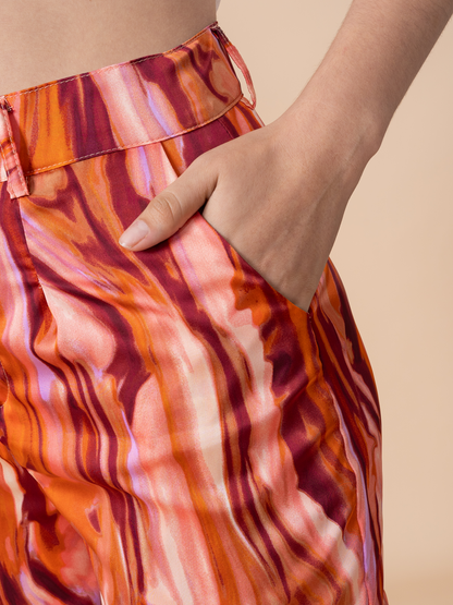 Short Roma Estampado Naranja