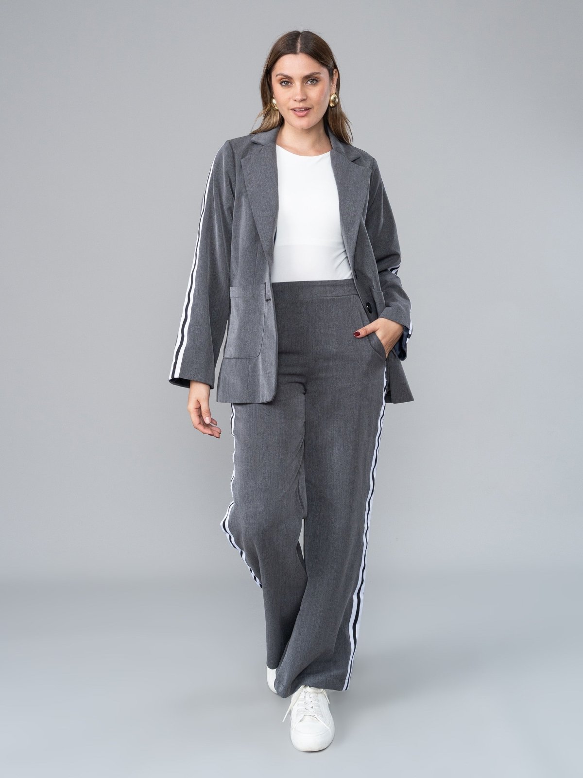 Blazer Sofia Gris Sport - blazer de La Matier