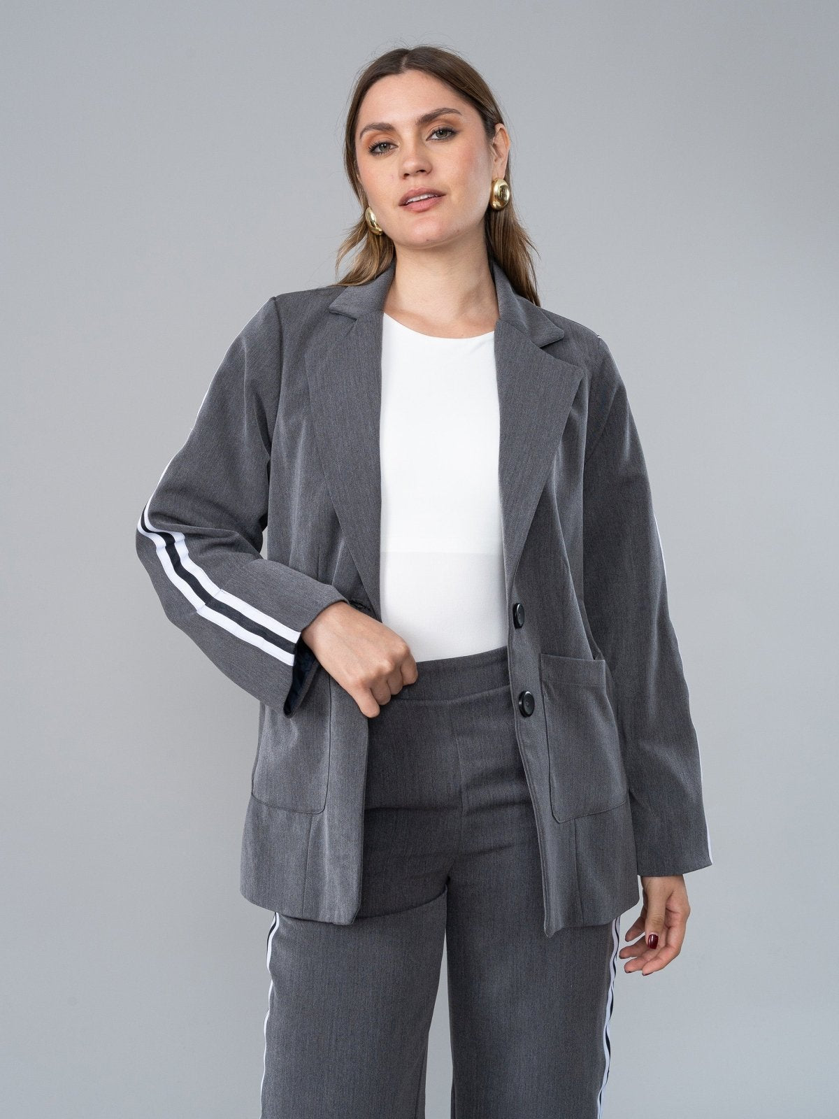 Blazer Sofia Gris Sport - blazer de La Matier