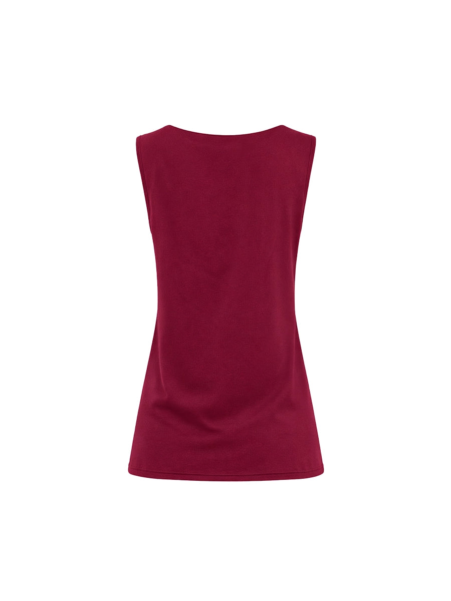 Blusa Básica Borgoña sin Mangas