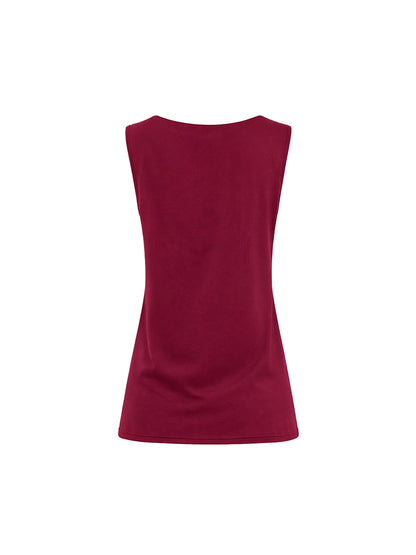 Blusa Básica Borgoña sin Mangas