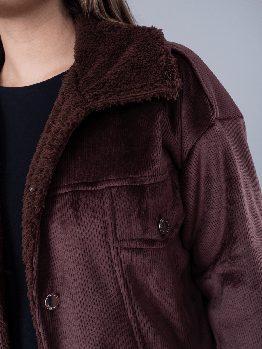 Casaca Corduroy Valentina Marrón - Casaca de La Matier