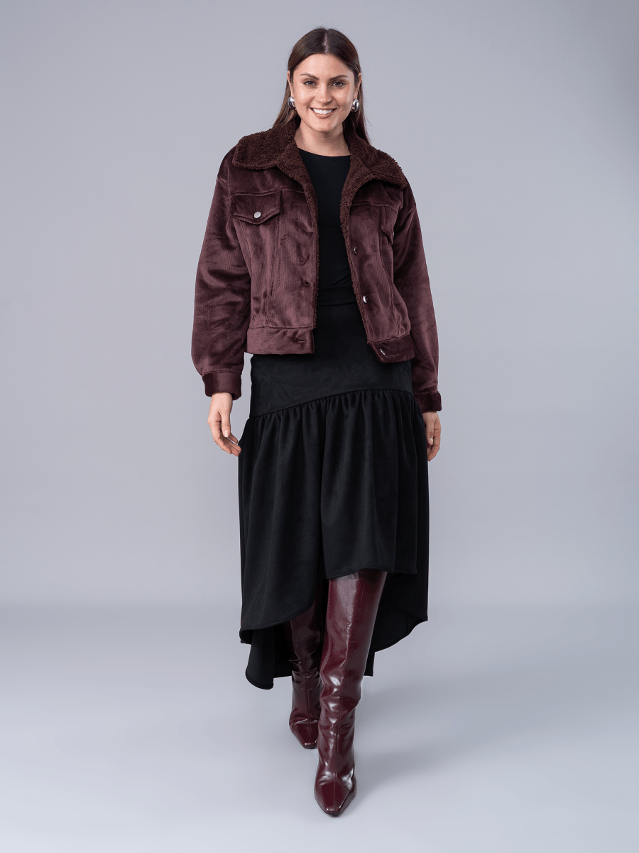 Casaca Corduroy Valentina Marrón - Casaca de La Matier