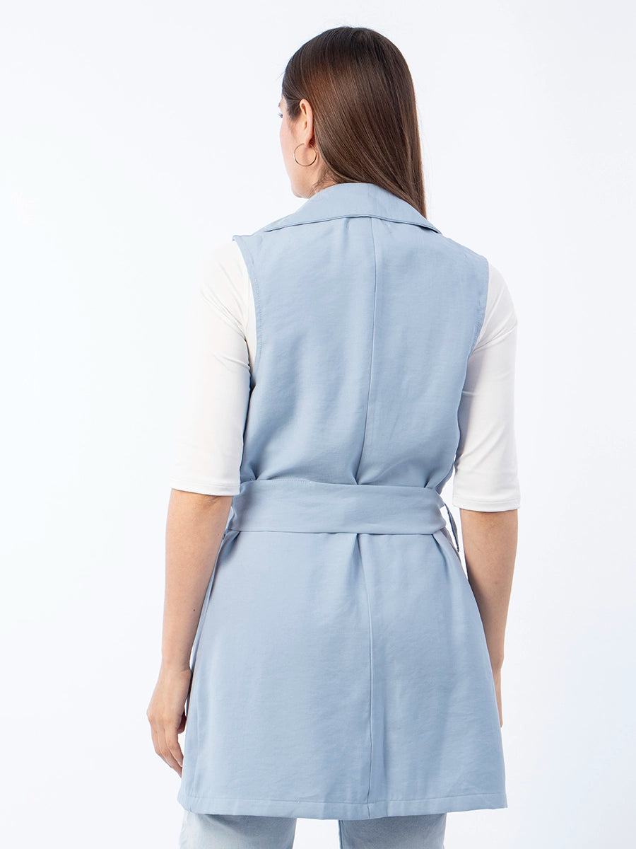 Chaleco Trench Celeste