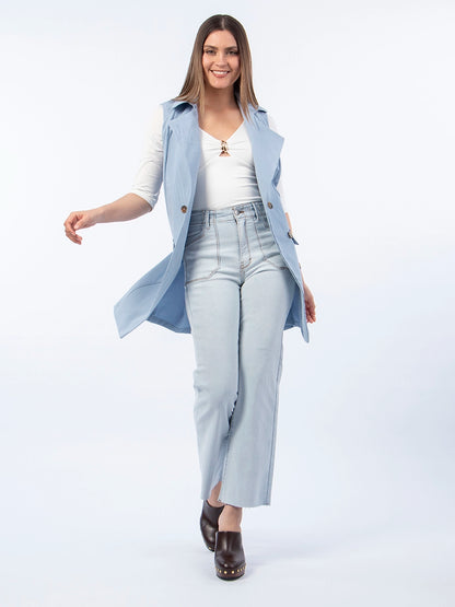 Chaleco Trench Celeste