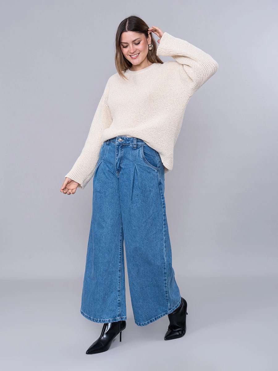 Chompa Tejida de Alpaca Beige - Chompa de La Matier