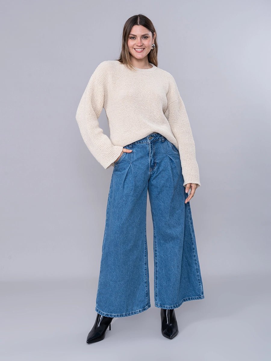 Chompa Tejida de Alpaca Beige - Chompa de La Matier