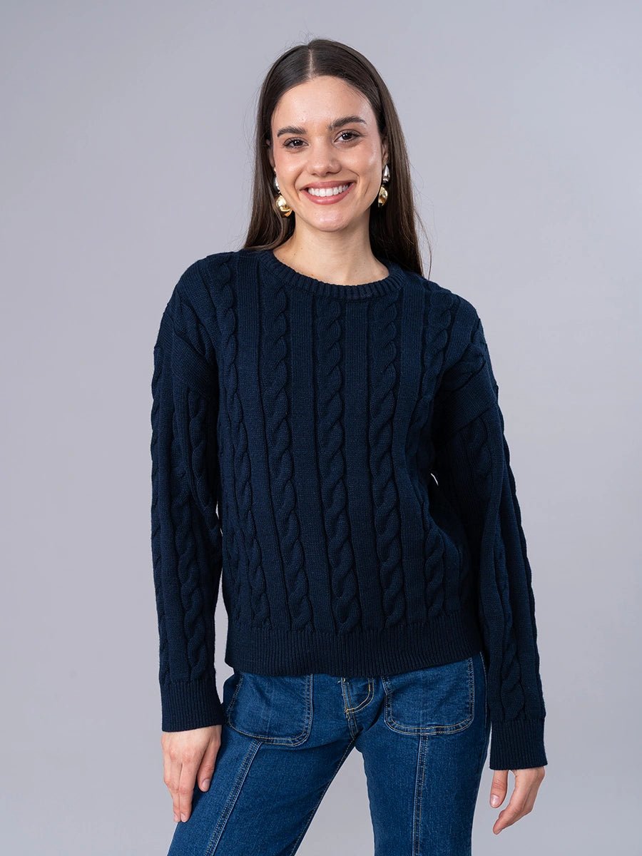 Chompa Tejida Frida Azul Oscuro - Chompa de La Matier