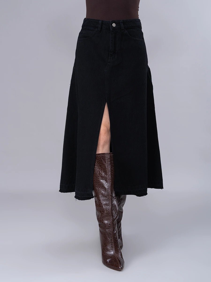 Falda Denim Carla Negro - Falda de La Matier