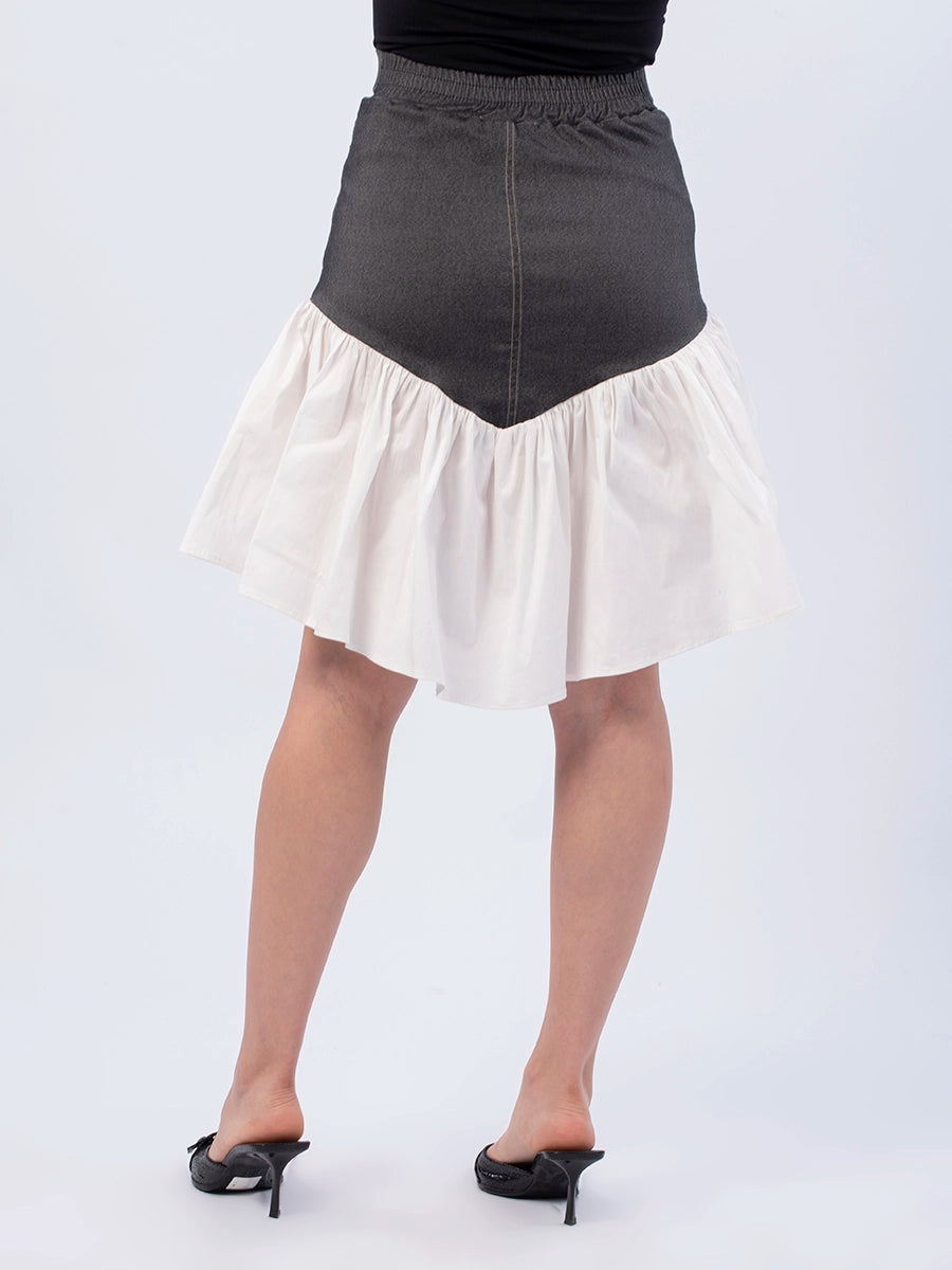 Falda Isabella Chambray Negro