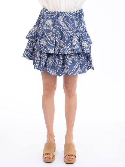 Falda Chambray Bordado