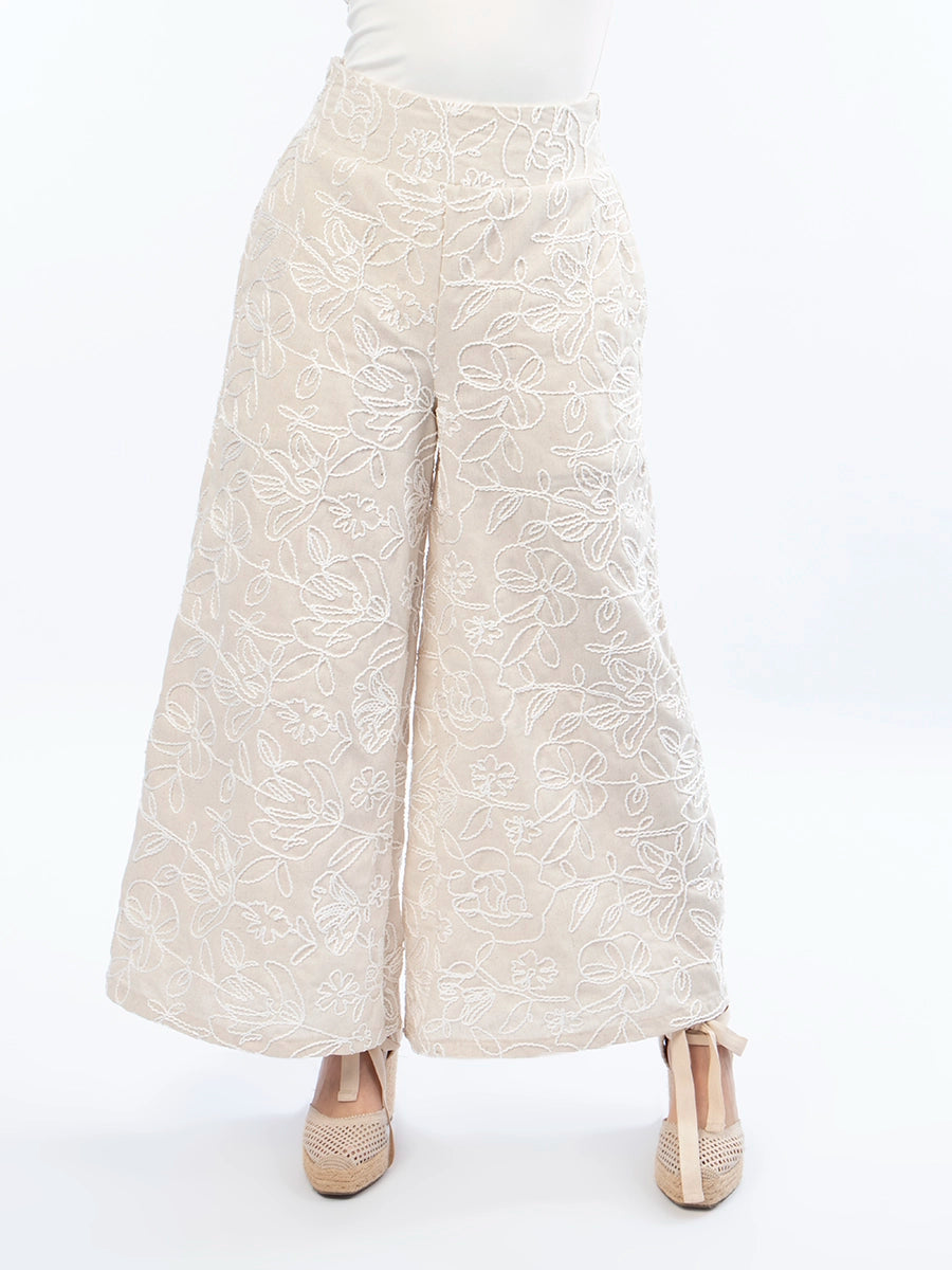 Palazzo Bordado Naty Beige