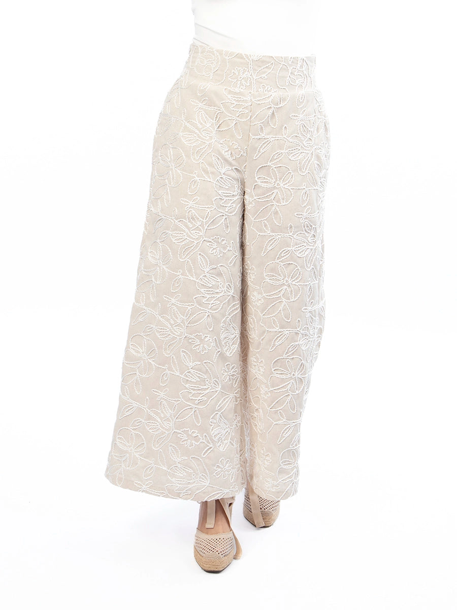 Palazzo Bordado Naty Beige