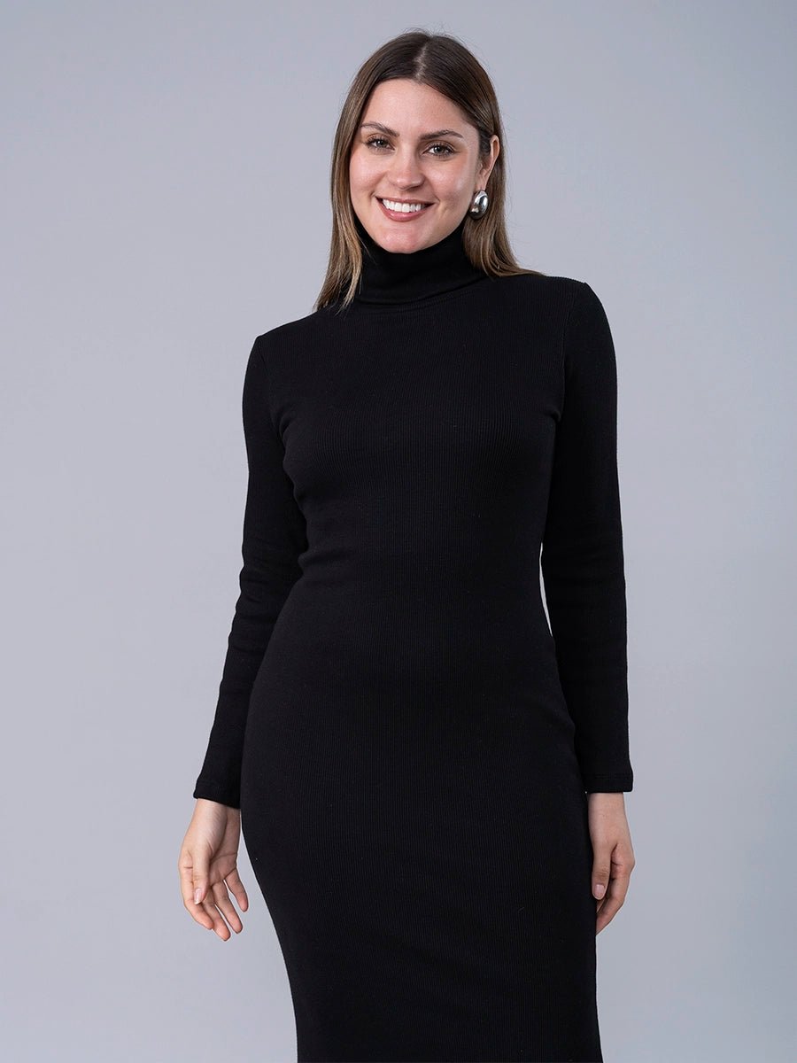 Vestido en Rib Premium Danna Negro - VESTIDO de La Matier