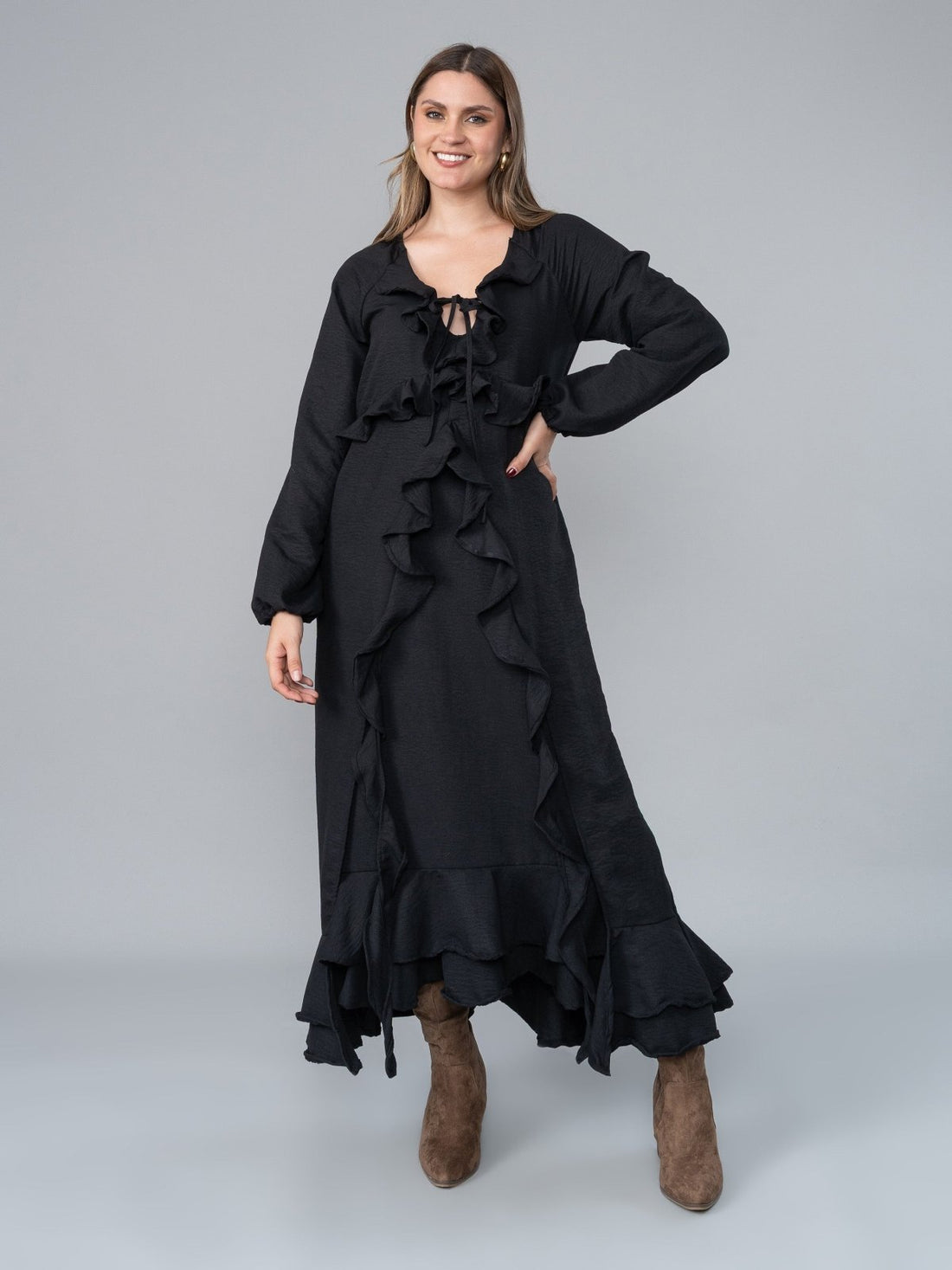 Vestido Lara Bobos Negro - Vestido de La Matier