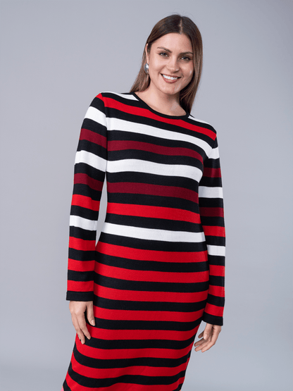 Vestido Tejido Melissa Rojo Rayas - Vestido de La Matier