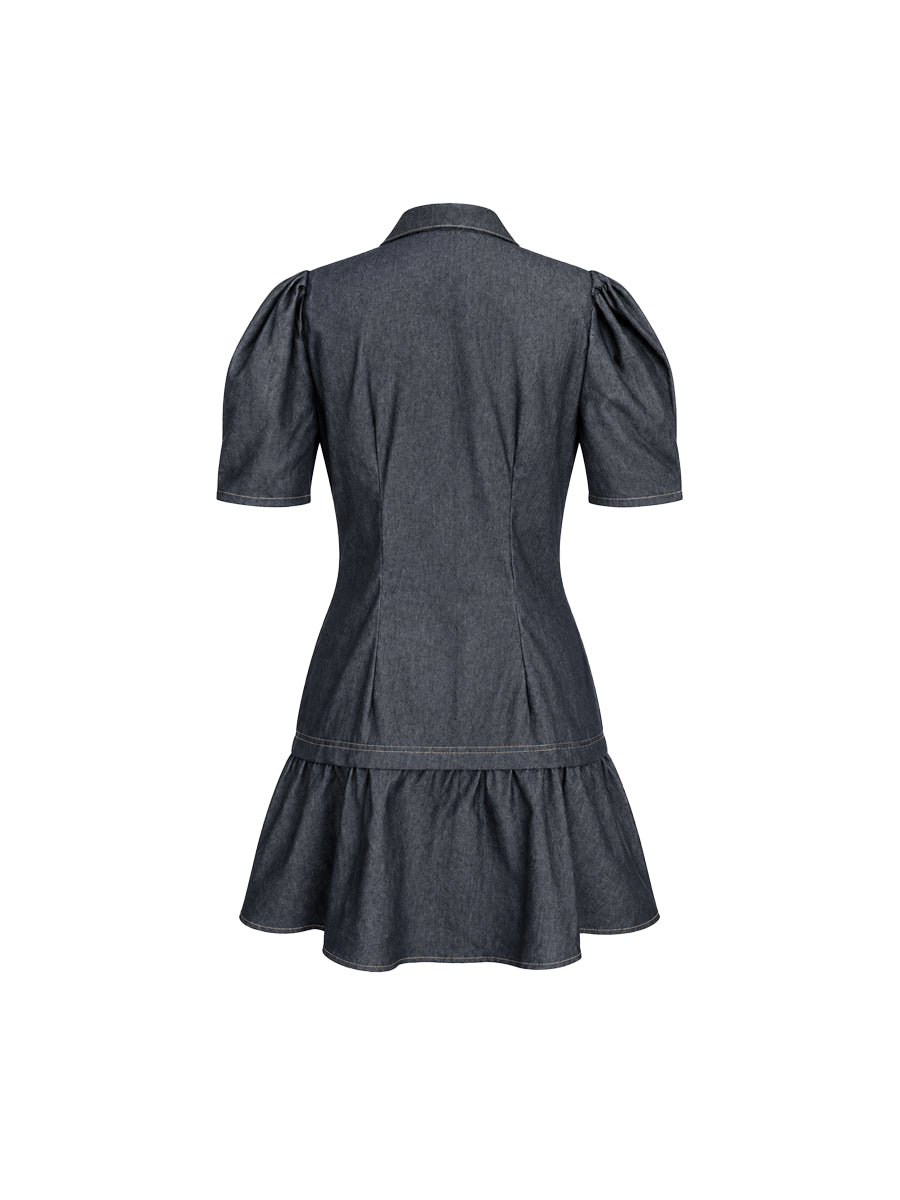 Vestido Camisero Chambray Negro