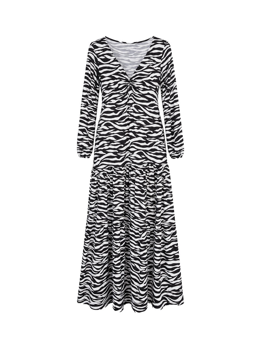 Vestido Cebra  Drapeado